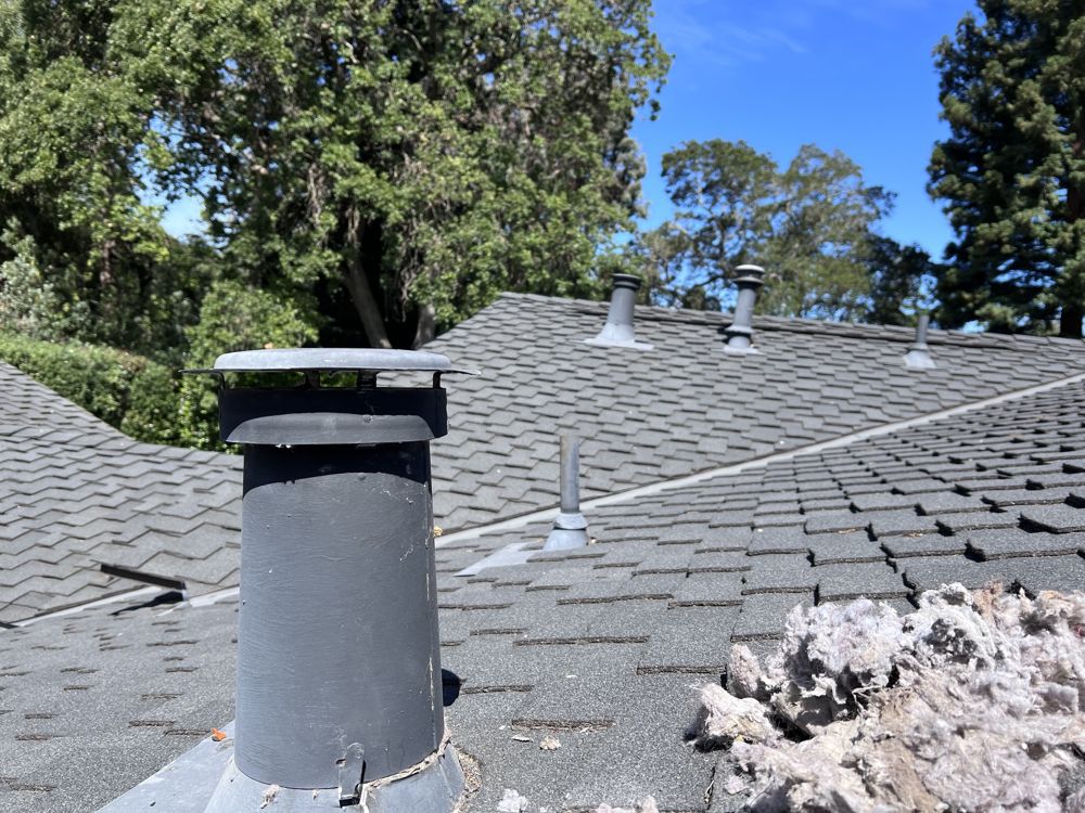 Roof vent termination after professional cleaning